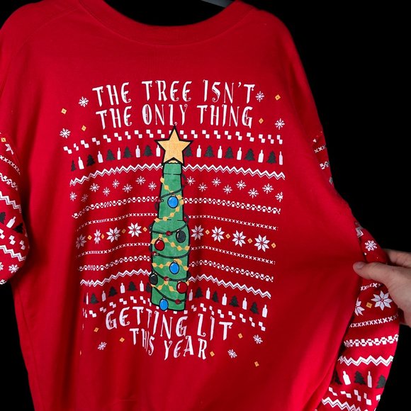 "The Tree Isn't the Only Thing Getting Lit This Year" Light Up Sweater-XL - Picture 1 of 6